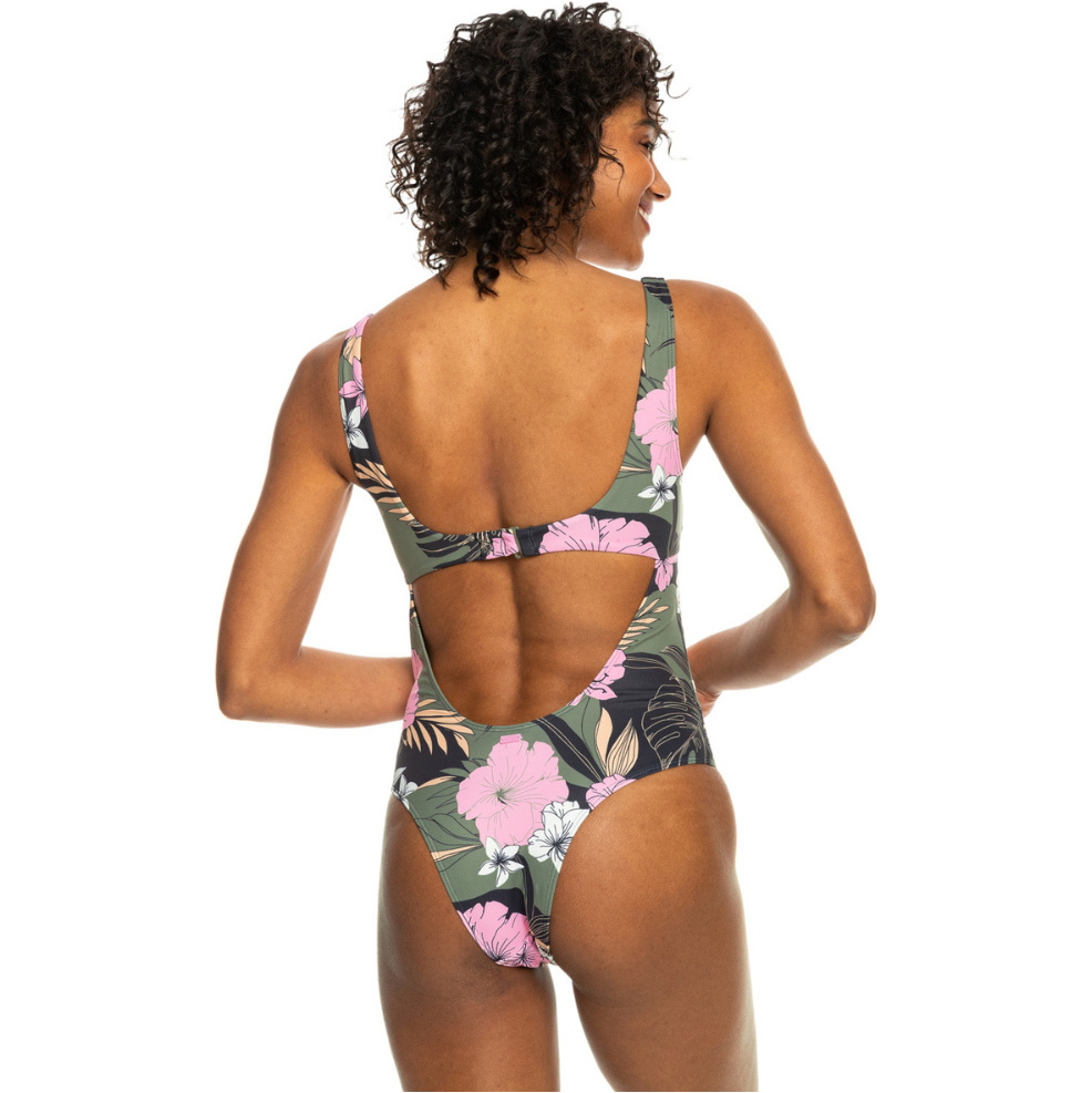 Roxy Pro The Double Line One Piece Swimsuit ERJX103636 - Anthracite Classic Pro Surf